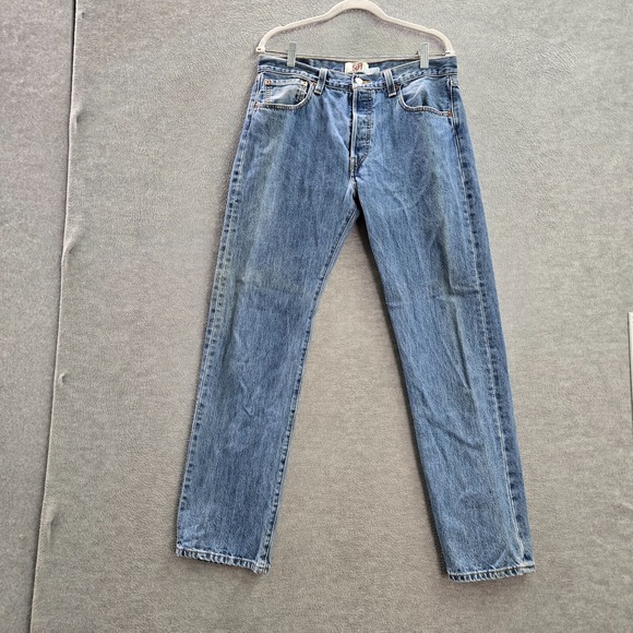 VINTAGE Levi's Men Jeans 34x32 Blue Denim Button Fly Straight Original Fit Adult - Picture 1 of 15